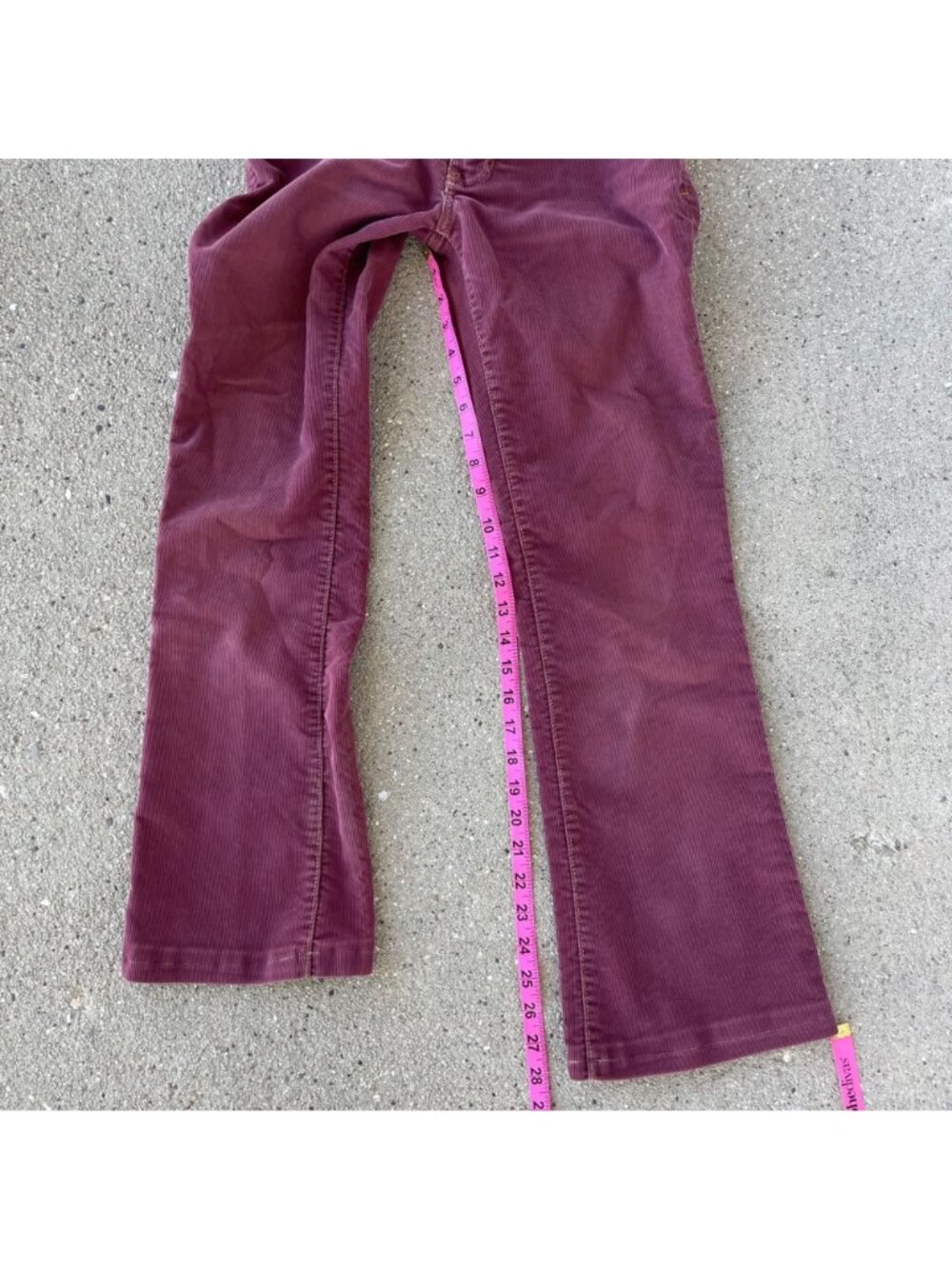 Vintage Abercrombie Rose Pink Corduroy Pants Stretch Women's 0 Low Rise Bootcut - Picture 8 of 11